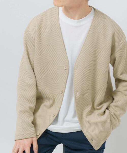 ITEMS URBANRESEARCH（アイテムズ アーバンリサーチ）の「ジャカードカーディガン+インナー セット（カーディガン/ボレロ・メンズ・オリーブ/ベージュ/ブラック/ブルー系その他・LARGE/MEDIUM）」の5枚目の写真