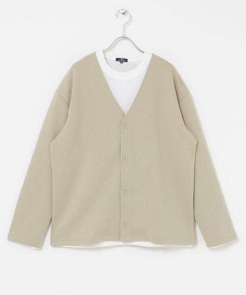 ITEMS URBANRESEARCH（アイテムズ アーバンリサーチ）の「ジャカードカーディガン+インナー セット（カーディガン/ボレロ・メンズ・オリーブ/ベージュ/ブラック/ブルー系その他・LARGE/MEDIUM）」の6枚目の写真