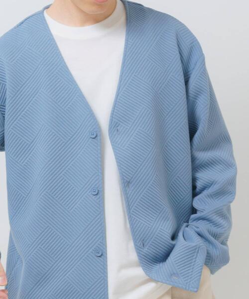 ITEMS URBANRESEARCH（アイテムズ アーバンリサーチ）の「ジャカードカーディガン+インナー セット（カーディガン/ボレロ・メンズ・オリーブ/ベージュ/ブラック/ブルー系その他・LARGE/MEDIUM）」の9枚目の写真