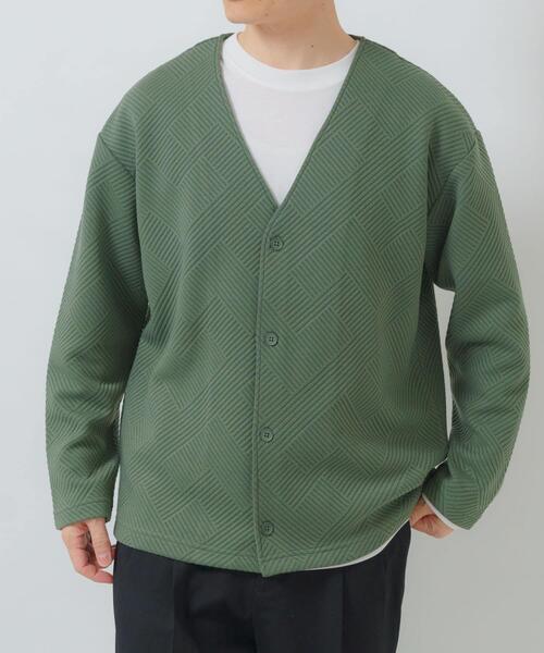 ITEMS URBANRESEARCH(アイテムズ アーバンリサーチ)の「ジャカードカーディガン+インナー セット(カーディガン/ボレロ・メンズ・オリーブ/ベージュ/ブラック/ブルー系その他・LARGE/MEDIUM)」の11枚目の写真