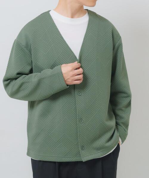 ITEMS URBANRESEARCH(アイテムズ アーバンリサーチ)の「ジャカードカーディガン+インナー セット(カーディガン/ボレロ・メンズ・オリーブ/ベージュ/ブラック/ブルー系その他・LARGE/MEDIUM)」の8枚目の写真