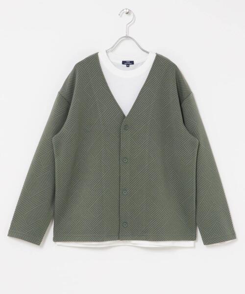 ITEMS URBANRESEARCH(アイテムズ アーバンリサーチ)の「ジャカードカーディガン+インナー セット(カーディガン/ボレロ・メンズ・オリーブ/ベージュ/ブラック/ブルー系その他・LARGE/MEDIUM)」の6枚目の写真