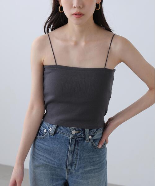 FREE'S MART（フリーズマート）の「[接触冷感][UV加工]カップ付きショート丈キャミソール（キャミソール・レディース・グレー系その他/ブラック/ホワイト・FREE）」の12枚目の写真