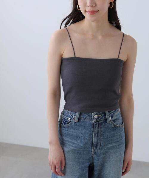 FREE'S MART（フリーズマート）の「[接触冷感][UV加工]カップ付きショート丈キャミソール（キャミソール・レディース・グレー系その他/ブラック/ホワイト・FREE）」の13枚目の写真