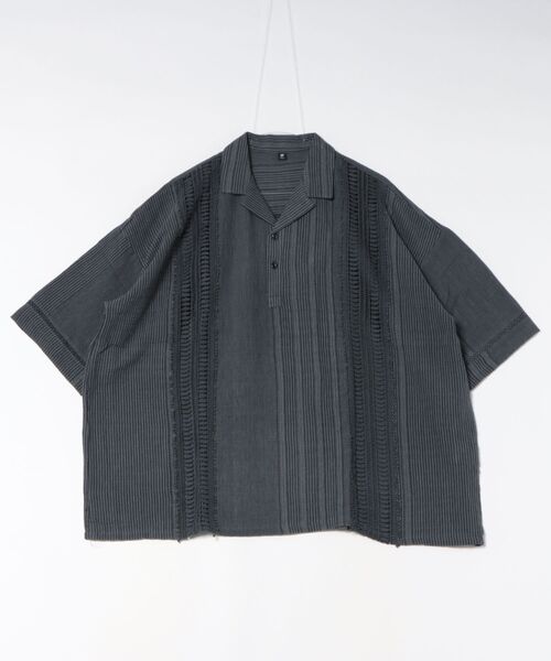 チャイハネ（チャイハネ）の「【チャイハネ】南インド綿ナナミィMEN'Sプルオーバーシャツ（シャツ/ブラウス・メンズ・ベージュ/ブラウン/ネイビー・FREE）」の5枚目の写真