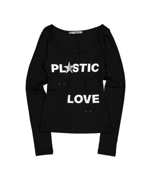SETUP-EXE(セットアップイーエックスイー)の「LOVE U-NECK TOP / BLACK(Tシャツ/カットソー・レディース・その他・OS)」の6枚目の写真