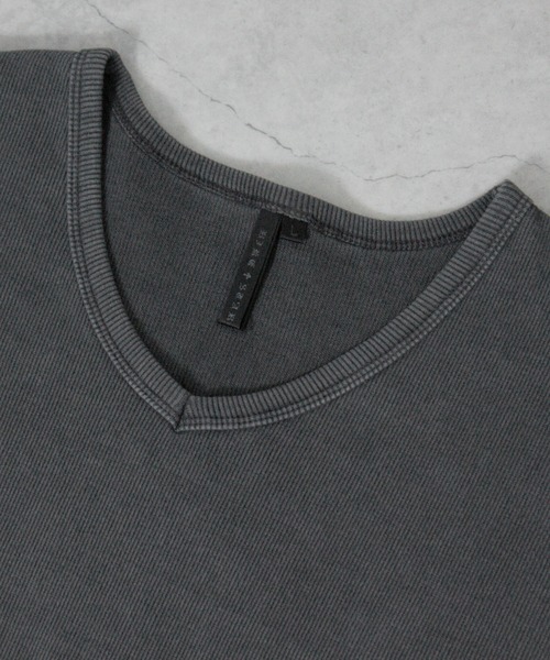 NYLAUS(ナイラス)の「【NYS】ヴィンテージ テレコ Vネック 半袖Tシャツ 無地(Tシャツ/カットソー・メンズ・ブラウン/チャコール・L/M/S)」の17枚目の写真