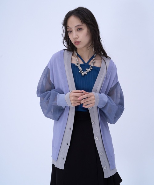 HARE（ハレ）の「2WAYレイヤーBIGカーディガン(HARE)（カーディガン/ボレロ・レディース・ブラック/ブルー・FREE）」の17枚目の写真