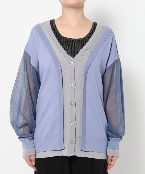 HARE（ハレ）の「2WAYレイヤーBIGカーディガン(HARE)（カーディガン/ボレロ・レディース・ブラック/ブルー・FREE）」の18枚目の写真