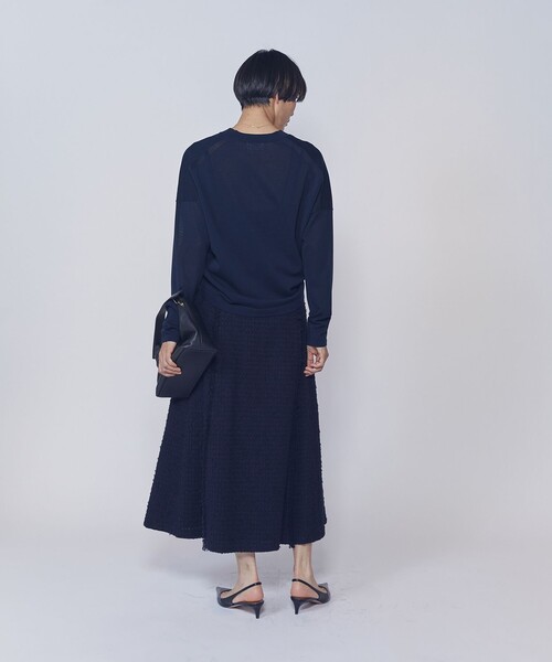 1er Arrondissement(プルミエアロンディスモン)の「リングツイードフレアスカート(スカート・レディース・オフホワイト/ブルー系その他3・36/38)」の4枚目の写真