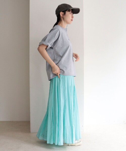 fredy emue（フレディエミュ）の「【GEVACO/ゲバコ】別注レディースヘンリーネックTシャツ（Tシャツ/カットソー・レディース・ミント/チャコールグレー/オフホワイト/ライトグレー・38）」の6枚目の写真