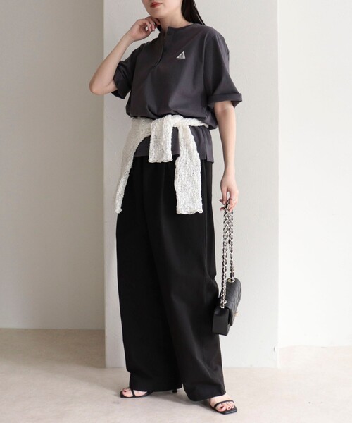 fredy emue（フレディエミュ）の「【GEVACO/ゲバコ】別注レディースヘンリーネックTシャツ（Tシャツ/カットソー・レディース・ミント/チャコールグレー/オフホワイト/ライトグレー・38）」の21枚目の写真