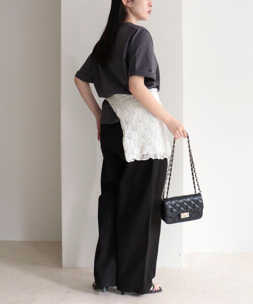 fredy emue（フレディエミュ）の「【GEVACO/ゲバコ】別注レディースヘンリーネックTシャツ（Tシャツ/カットソー・レディース・ミント/チャコールグレー/オフホワイト/ライトグレー・38）」の22枚目の写真