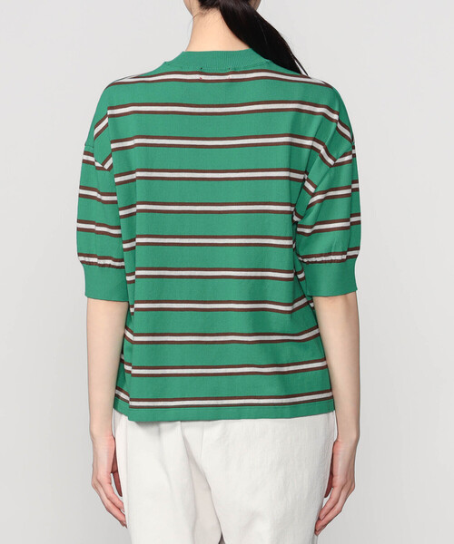 MEYAME(メヤメ)の「MEYAME |〈別注〉コットンニット ボーダー半袖Tシャツ WOMEN(ニット/セーター・レディース・グリーン系その他/ブラウン系その他/グレー系その他・F)」の11枚目の写真