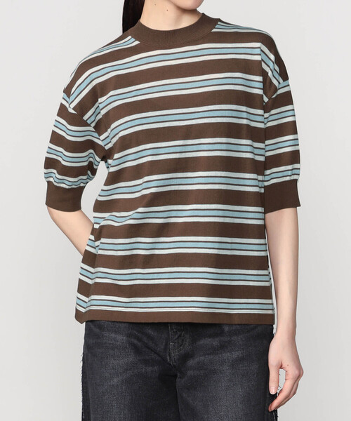 MEYAME♡コットンニット MEYAME |〈別注〉コットンニット ボーダー半袖Tシャツ WOMEN（ニット