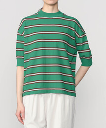 MEYAME |〈別注〉コットンニット ボーダー半袖Tシャツ WOMEN