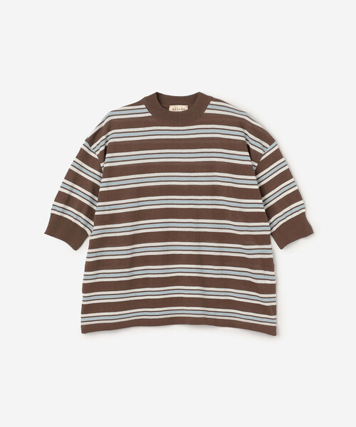 MEYAME(メヤメ)の「MEYAME |〈別注〉コットンニット ボーダー半袖Tシャツ WOMEN(ニット/セーター・レディース・グリーン系その他/ブラウン系その他/グレー系その他・F)」の14枚目の写真