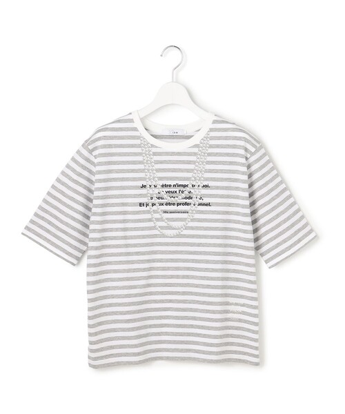 ICB(アイシービー)の「【30th ANNIVERSARY】 PARIS ボーダーTシャツ(Tシャツ/カットソー・レディース・ブラック系1/サックスブルー系1/ライトグレー系1・X-SMALL/SMALL/MEDIUM)」の1枚目の写真