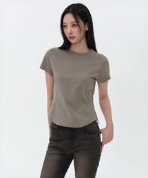 ウィメンズラウンドヘムTシャツ[トープ]