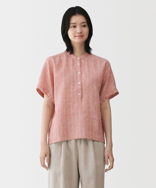 婦人 リネン 洗いざらし 半袖ブラウス（シャツ/ブラウス）｜無印良品
