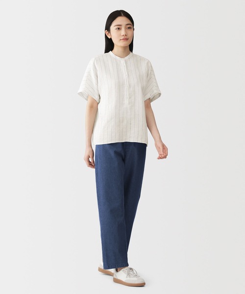 婦人 リネン 洗いざらし 半袖ブラウス（シャツ/ブラウス）｜無印良品