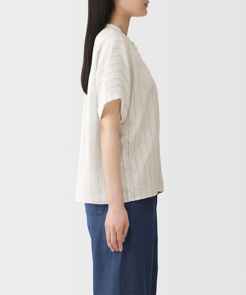 婦人 リネン 洗いざらし 半袖ブラウス（シャツ/ブラウス）｜無印良品
