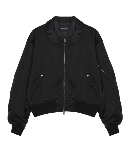 NICK&NICOLE(ニックアンドニコール)の「SHIRRING SLEEVE BOMBER JUMPER_BLACK(ブルゾン・レディース・その他・FREE)」の6枚目の写真