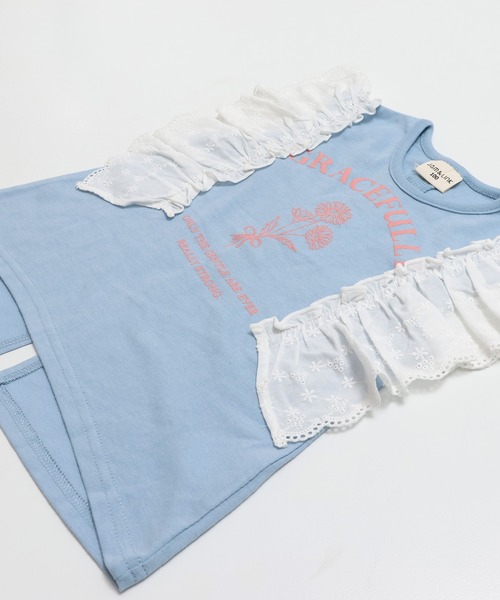 JAM & LINK(ジャムアンドリンク)の「肩レース プリント チュニック(Tシャツ/カットソー・キッズ・サックスブルー/チャコールグレー/オートミール・160cm/150cm/140cm/130cm/120cm/110cm/100cm)」の21枚目の写真