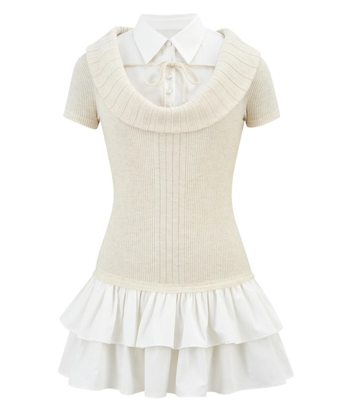 Soft Ribbon Knit Dress（ワンピース）｜andwang（アンドワン）の