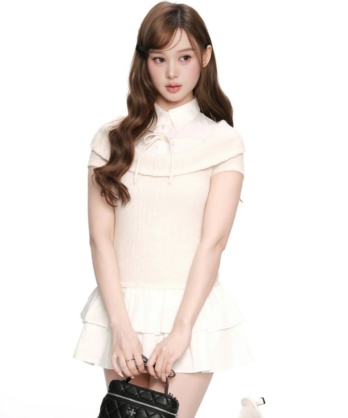 Soft Ribbon Knit Dress（ワンピース）｜andwang（アンドワン）の