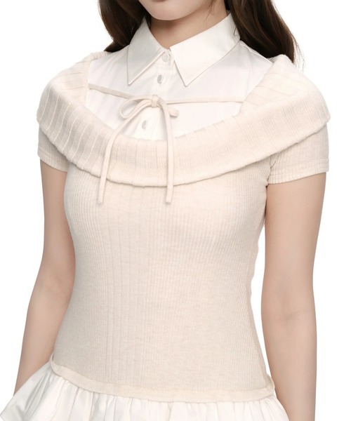 Soft Ribbon Knit Dress（ワンピース）｜andwang（アンドワン）の