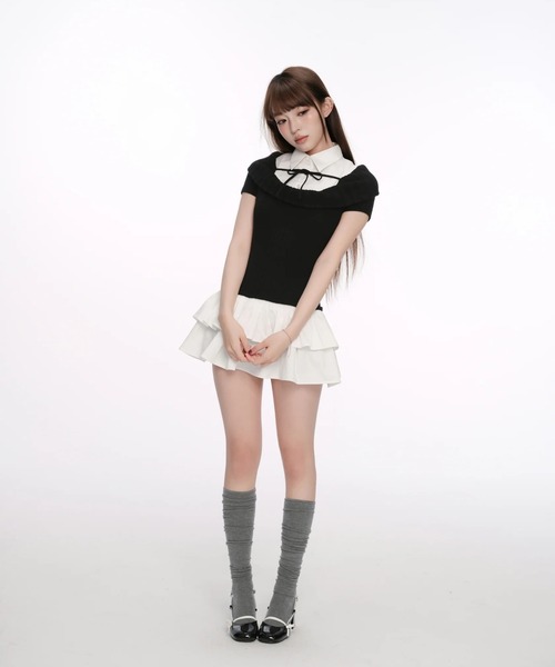 Soft Ribbon Knit Dress（ワンピース）｜andwang（アンドワン）の