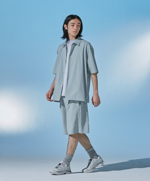 URBAN RESEARCH DOORS（アーバンリサーチドアーズ）の「『UR TECH』サマシェア ショートスリーブシャツカーディガン（カーディガン/ボレロ・メンズ・ブラック/グリーン/チャコールグレー/グレー・X-LARGE/LARGE/MEDIUM）」の13枚目の写真