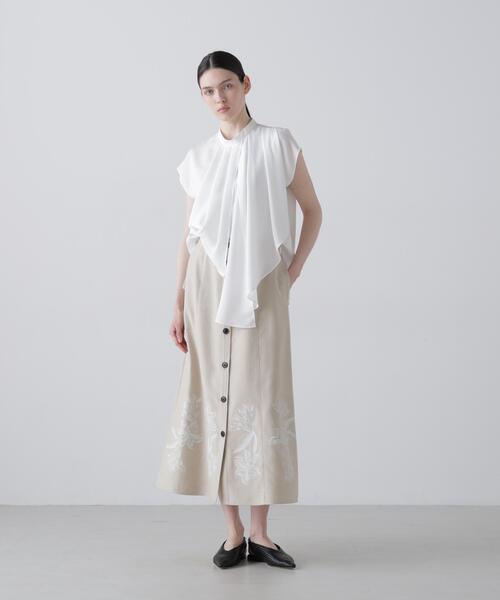 ADORE(アドーア)の「◆ピーチファイユブラウス(シャツ/ブラウス・レディース・ネイビー/ホワイト/ピンク・38)」の4枚目の写真