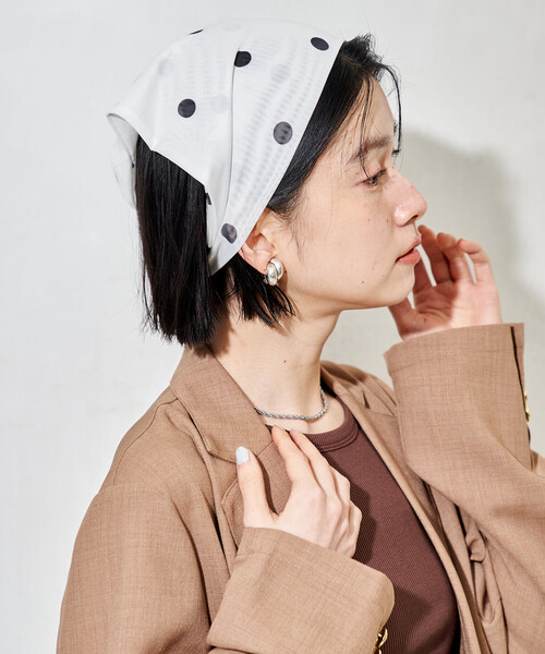 FREAK'S STORE（フリークスストア）の「シアー三角 ヘアバンド（ヘアバンド・レディース・ブルー/ナチュラル/ホワイト・ONE SIZE）」の2枚目の写真