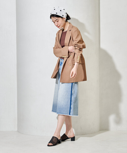 FREAK'S STORE（フリークスストア）の「シアー三角 ヘアバンド（ヘアバンド・レディース・ブルー/ナチュラル/ホワイト・ONE SIZE）」の7枚目の写真