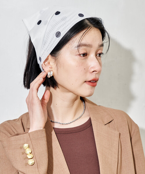 FREAK'S STORE（フリークスストア）の「シアー三角 ヘアバンド（ヘアバンド・レディース・ブルー/ナチュラル/ホワイト・ONE SIZE）」の8枚目の写真