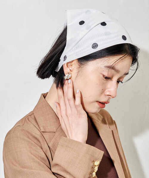 FREAK'S STORE（フリークスストア）の「シアー三角 ヘアバンド（ヘアバンド・レディース・ブルー/ナチュラル/ホワイト・ONE SIZE）」の9枚目の写真