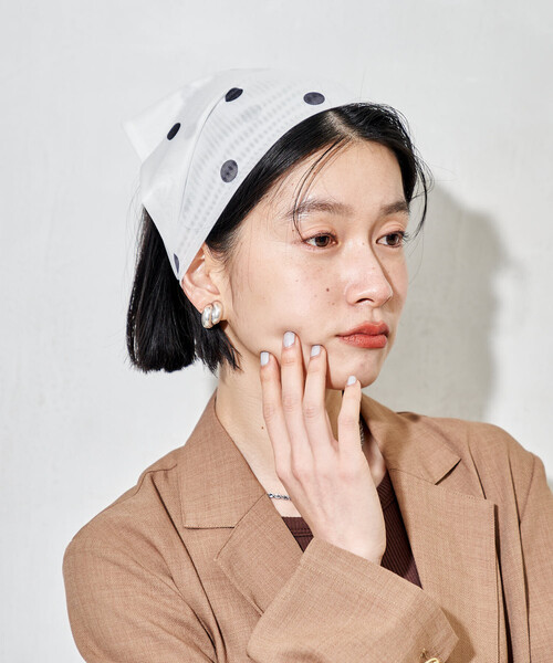 FREAK'S STORE（フリークスストア）の「シアー三角 ヘアバンド（ヘアバンド・レディース・ブルー/ナチュラル/ホワイト・ONE SIZE）」の10枚目の写真