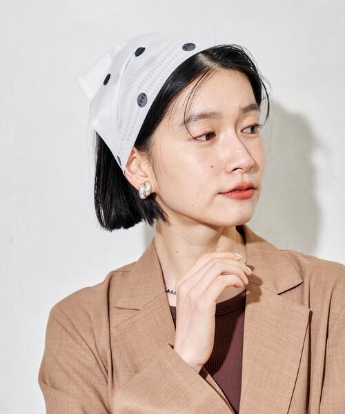 FREAK'S STORE（フリークスストア）の「シアー三角 ヘアバンド（ヘアバンド・レディース・ブルー/ナチュラル/ホワイト・ONE SIZE）」の11枚目の写真