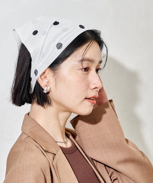 FREAK'S STORE（フリークスストア）の「シアー三角 ヘアバンド（ヘアバンド・レディース・ブルー/ナチュラル/ホワイト・ONE SIZE）」の15枚目の写真