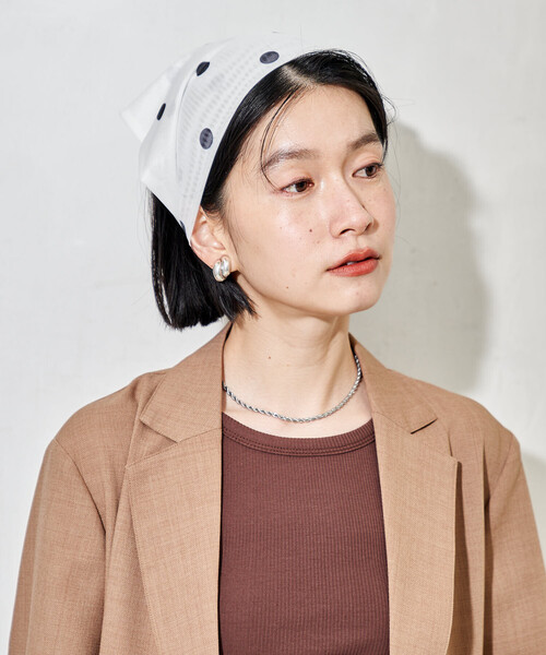 FREAK'S STORE（フリークスストア）の「シアー三角 ヘアバンド（ヘアバンド・レディース・ブルー/ナチュラル/ホワイト・ONE SIZE）」の16枚目の写真