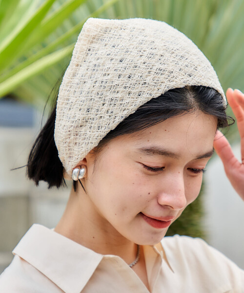 FREAK'S STORE(フリークスストア)の「シアー三角 ヘアバンド(ヘアバンド・レディース・ブルー/ナチュラル/ホワイト・ONE SIZE)」の10枚目の写真