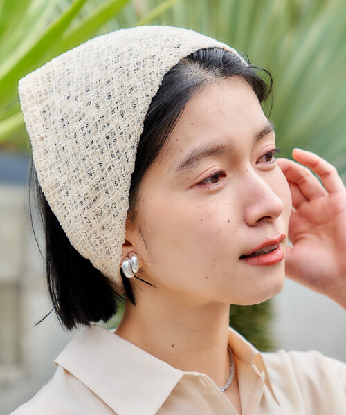 FREAK'S STORE(フリークスストア)の「シアー三角 ヘアバンド(ヘアバンド・レディース・ブルー/ナチュラル/ホワイト・ONE SIZE)」の11枚目の写真