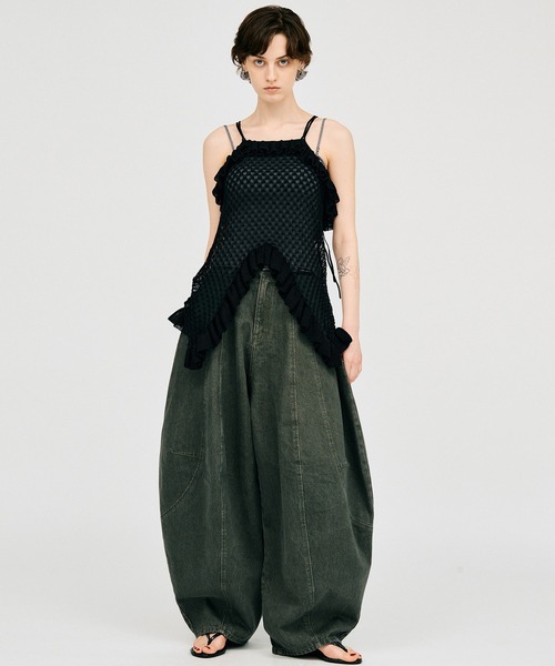 PRANK PROJECT(プランクプロジェクト)の「【2026Summer Pre-Order】スーパーコクーンデニムパンツ / Super Cocoon Denim Pants(デニムパンツ・レディース・ブルー/オリーブ・34/36/38)」の15枚目の写真