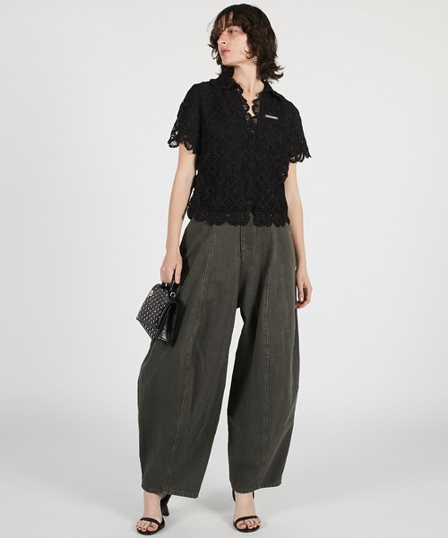 PRANK PROJECT(プランクプロジェクト)の「【2026Summer Pre-Order】スーパーコクーンデニムパンツ / Super Cocoon Denim Pants(デニムパンツ・レディース・ブルー/オリーブ・34/36/38)」の16枚目の写真