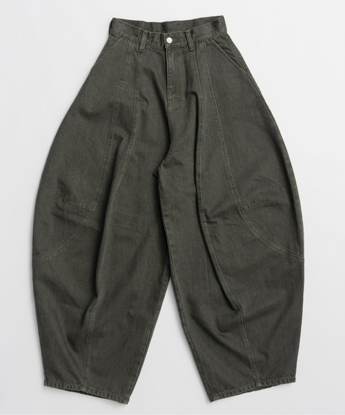 PRANK PROJECT(プランクプロジェクト)の「【2026Summer Pre-Order】スーパーコクーンデニムパンツ / Super Cocoon Denim Pants(デニムパンツ・レディース・ブルー/オリーブ・34/36/38)」の4枚目の写真