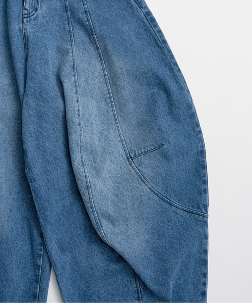 PRANK PROJECT(プランクプロジェクト)の「【2026Summer Pre-Order】スーパーコクーンデニムパンツ / Super Cocoon Denim Pants(デニムパンツ・レディース・ブルー/オリーブ・34/36/38)」の8枚目の写真