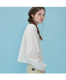 Flower eyelet tie blouse [FRSP06BL08]_Cream
