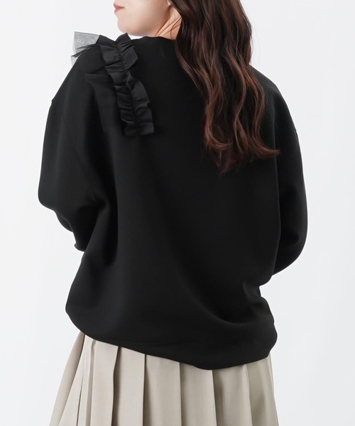 LUCA/LADY LUCK LUCA(ルカ/レディラックルカ)の「LC/LLL ライトダンボールアシメフリルプルオーバー(Tシャツ/カットソー・レディース・カーキ/ブラック・FREE)」の9枚目の写真